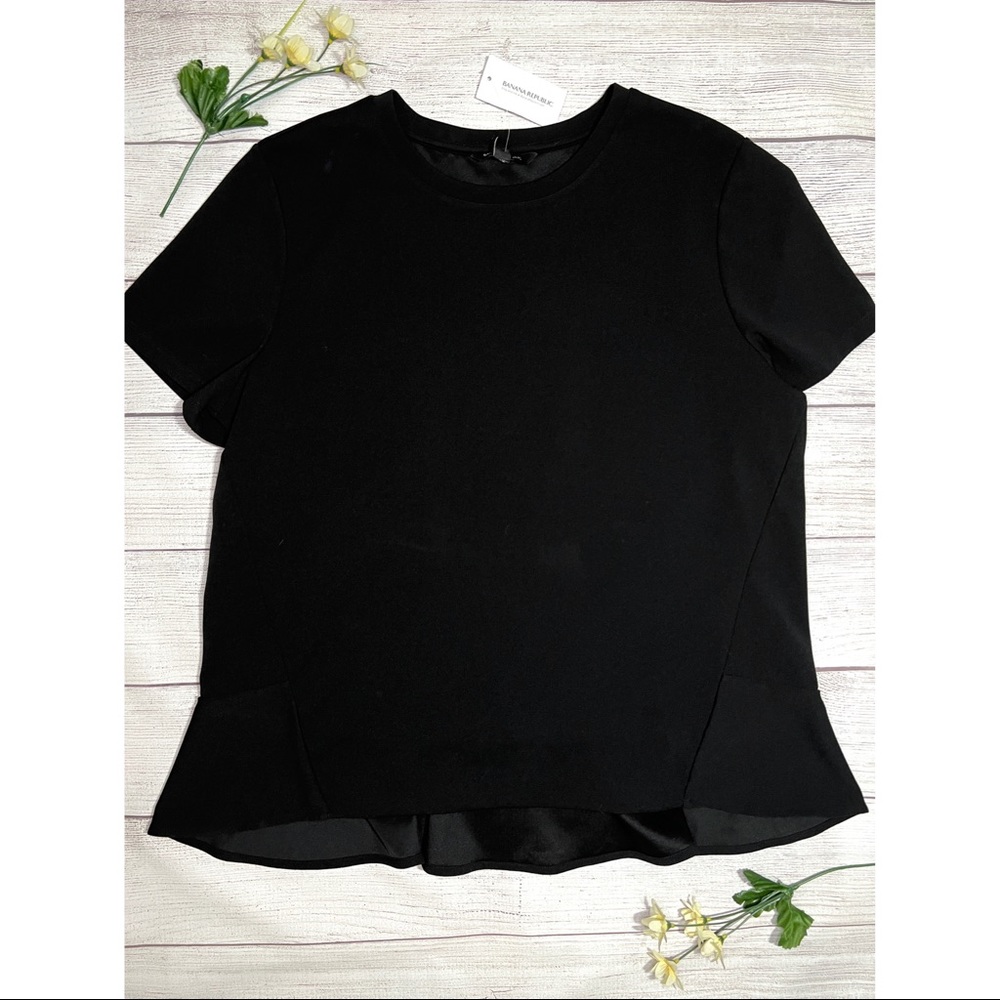 Banana Republic Crew Neck Short Sleeve Panel Detail Top - Picture 11 of 11